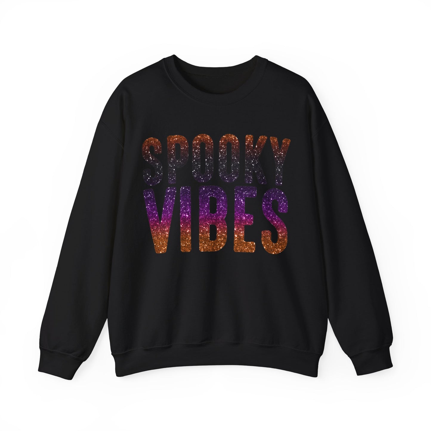 Spooky Vibes Glitter Halloween Sweatshirt