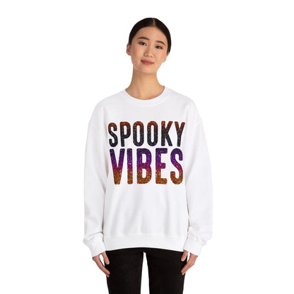 Spooky Vibes Glitter Halloween Sweatshirt