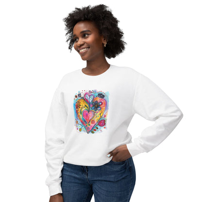 Colorful Heart Art Crewneck Sweatshirt