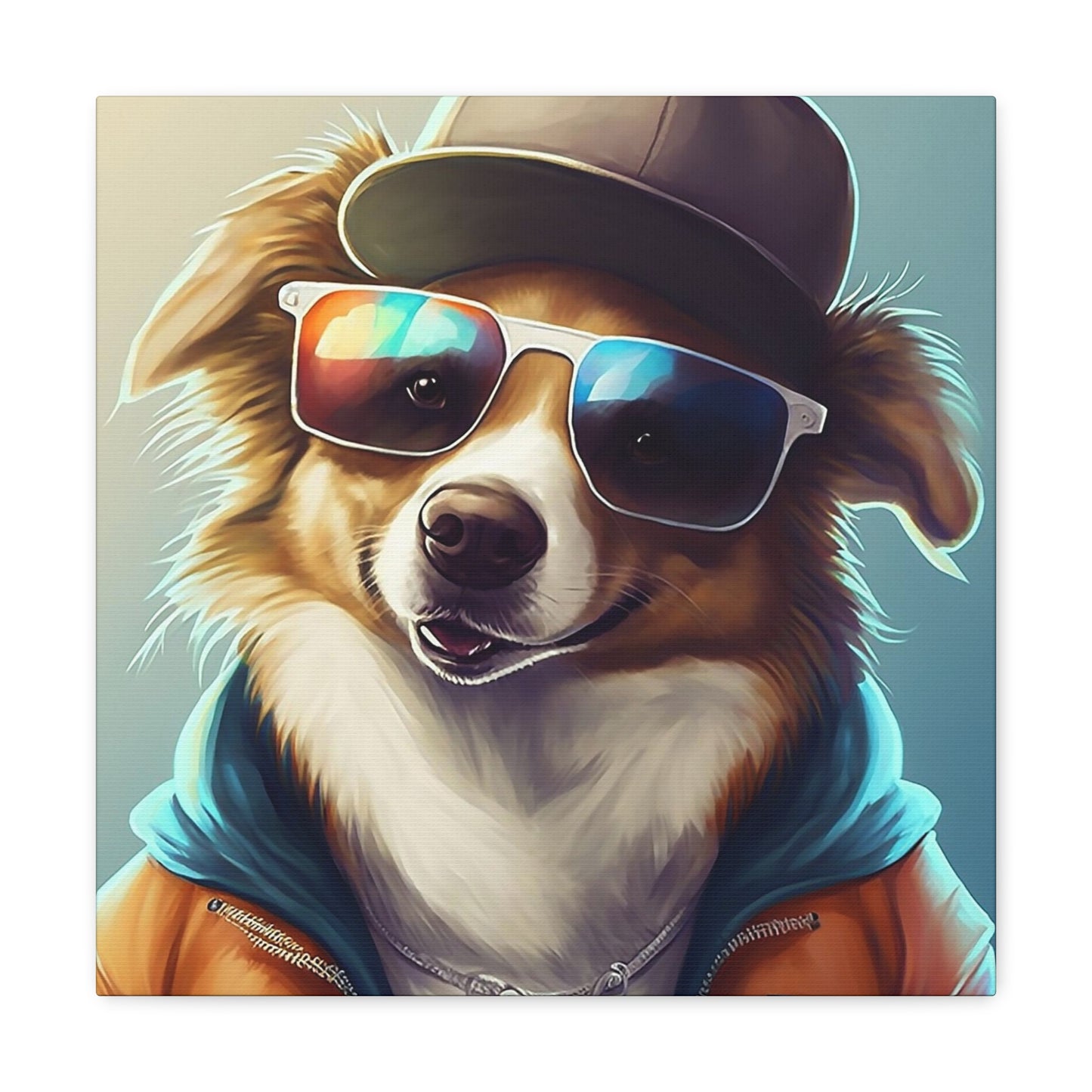 Dog in Sunglasses Canvas Wall Art