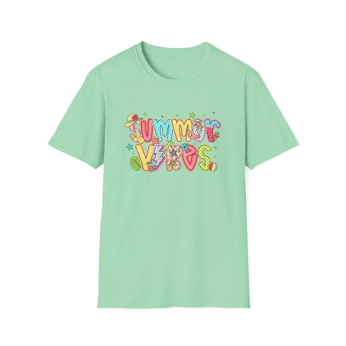 Colorful Summer Vibes Unisex Softstyle T-Shirt