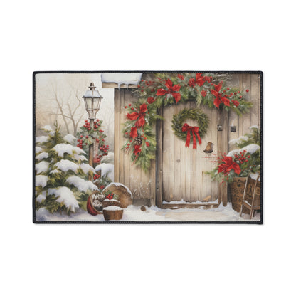 Snowy Cottage Floor Mat