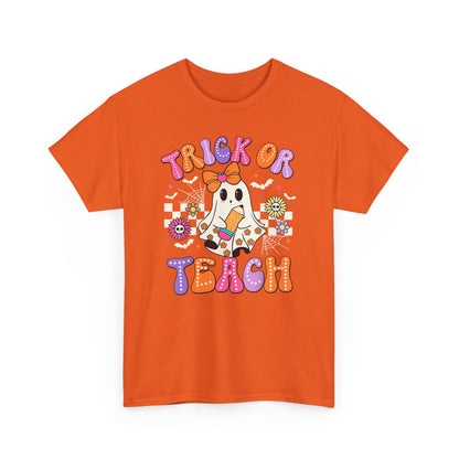 Trick or Teach Halloween Unisex Heavy Cotton Tee