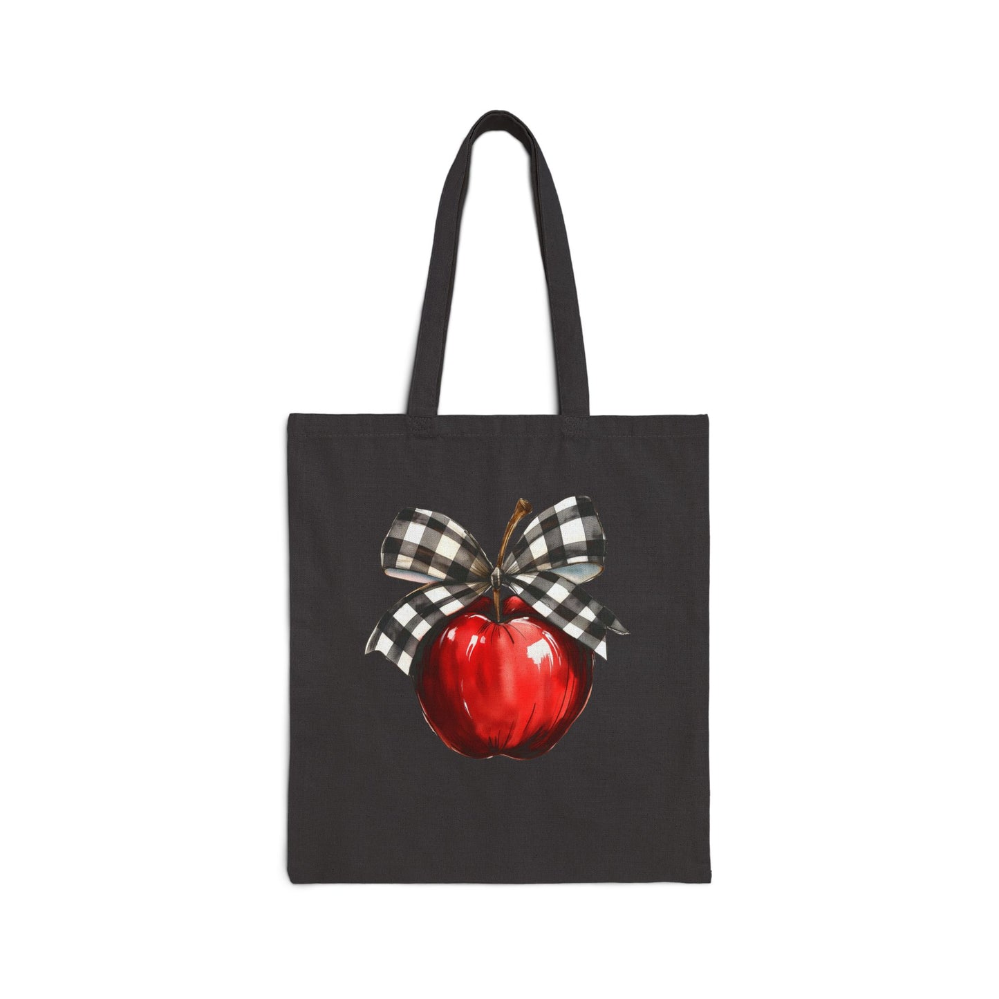 Coquette Teacher Apple Cotton Canvas Tote Bag