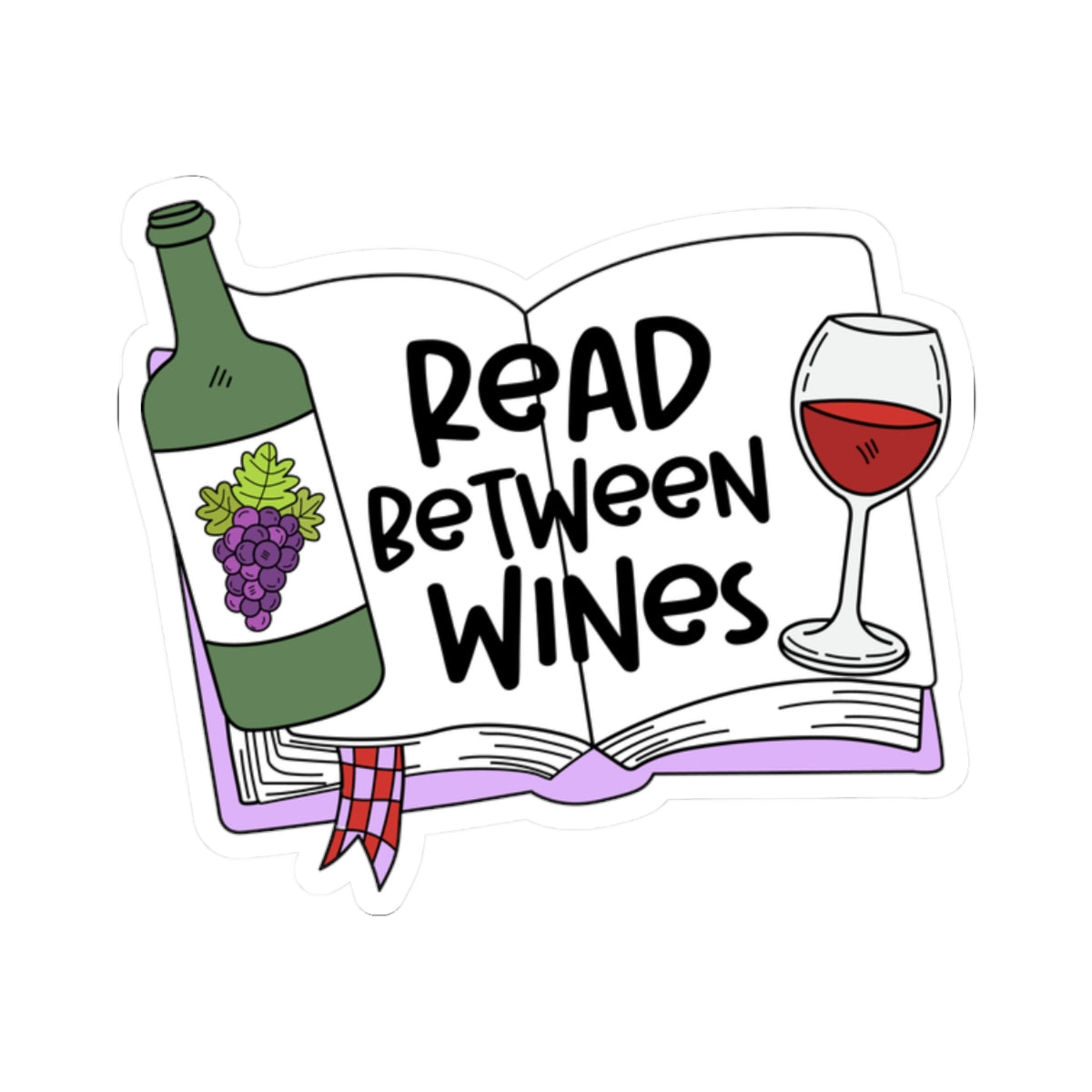 Wine-Themed Kiss-Cut Stickers for Book Lovers