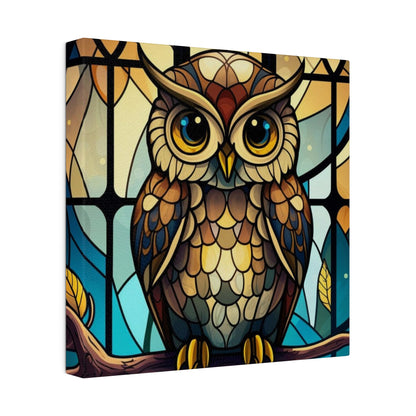 Stained Glass Owl Wall Art Matte Canvas