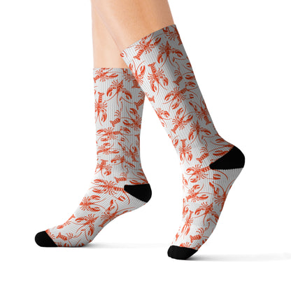 Trendy Vibrant Lobster Pattern Socks