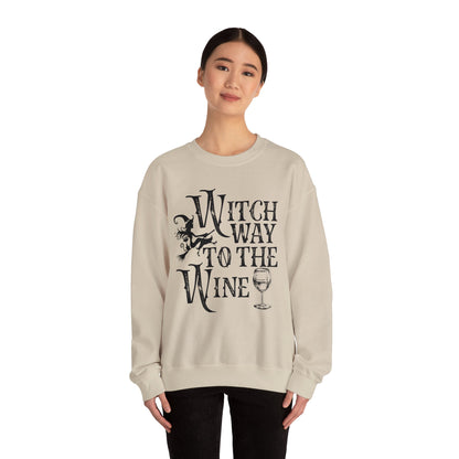 Witch Way to the Wine Halloween Sweatshirt