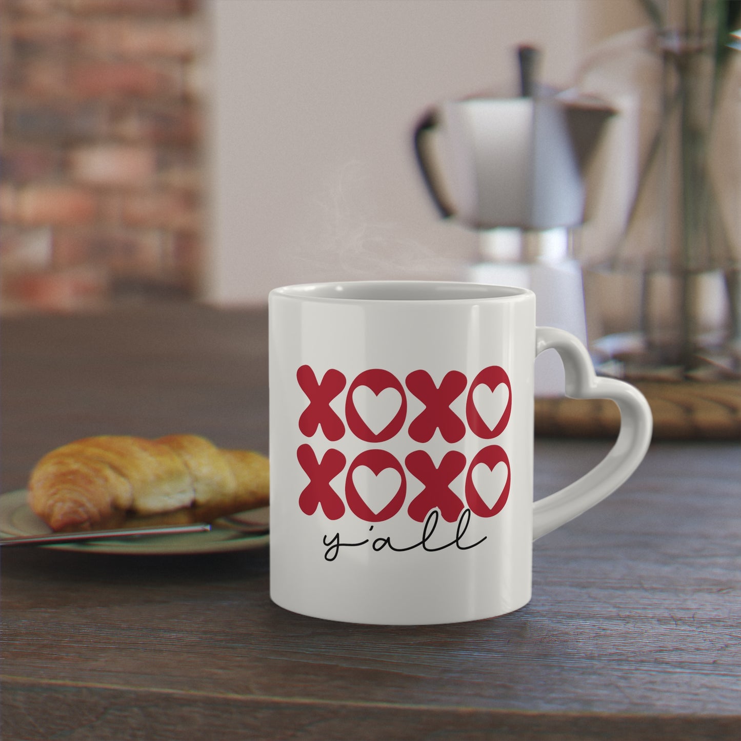 XOXO Y'all Heart-Shaped Valentine's Mug