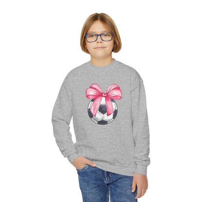 Soccer Coquette Youth Crewneck Sweatshirt