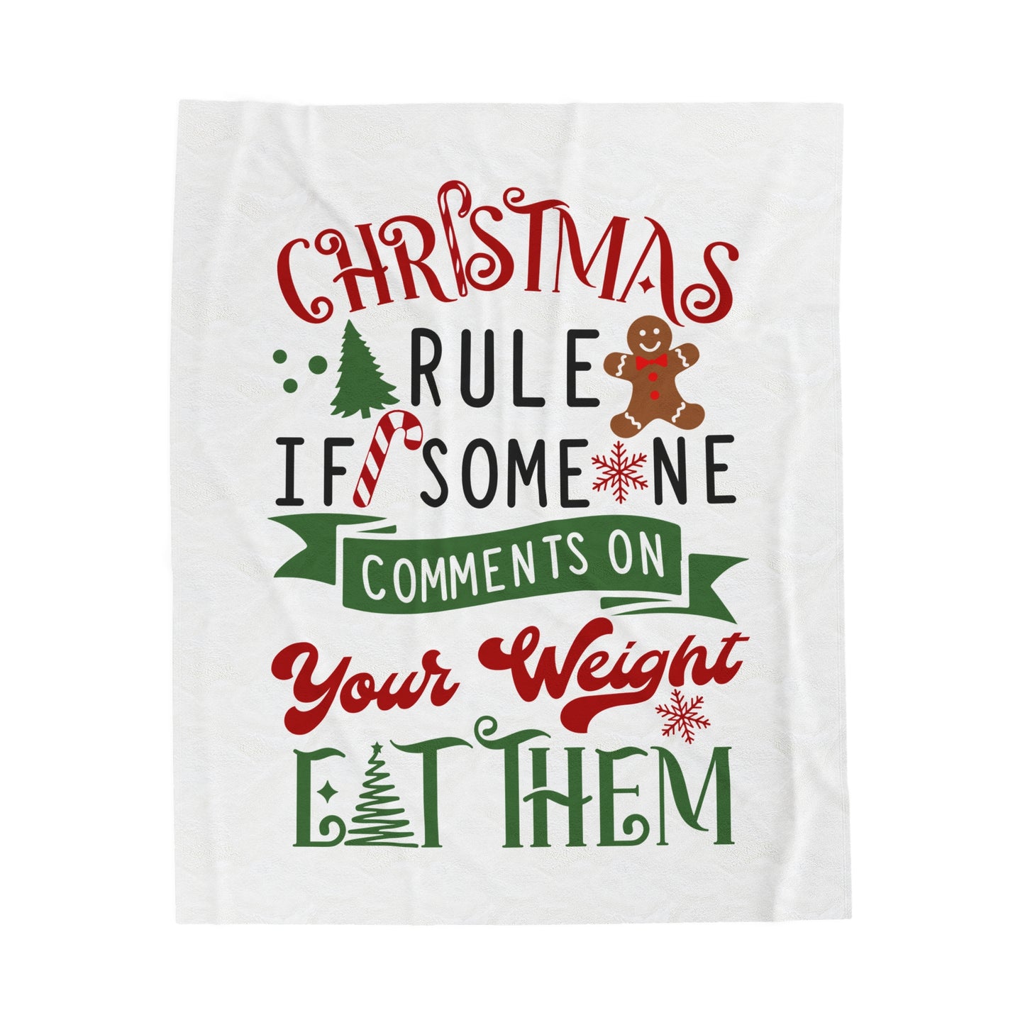 Christmas Rules Velveteen Plush Blanket