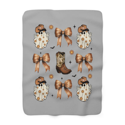 Western Coquette Cowboy Ghost Sherpa Fleece Blanket