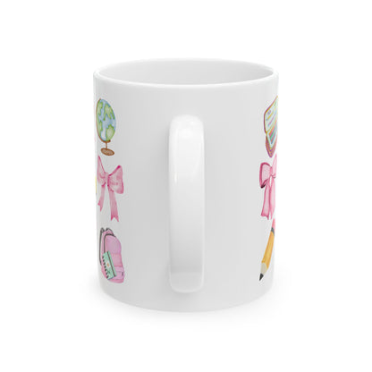 Coquette School Teacher Ceramic Mug, (11oz, 15oz)