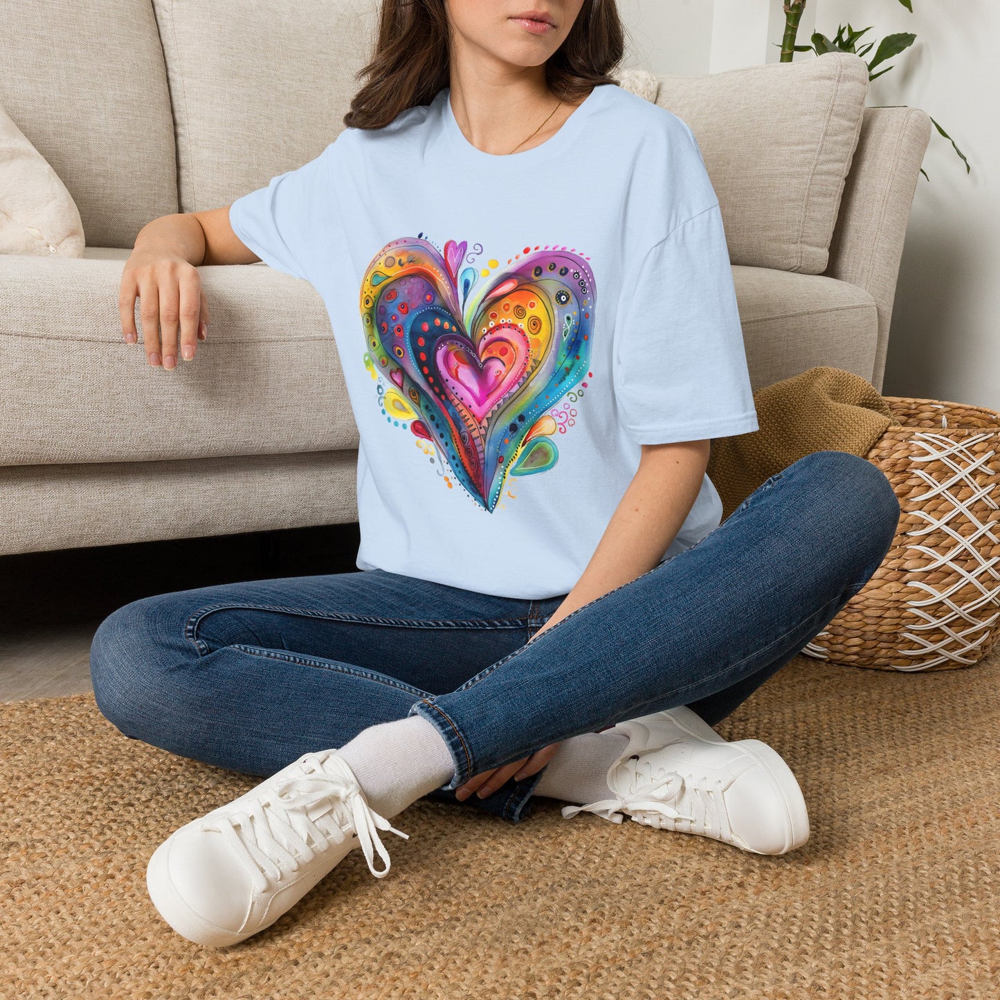 Unisex Watercolor Heart Softstyle T-Shirt