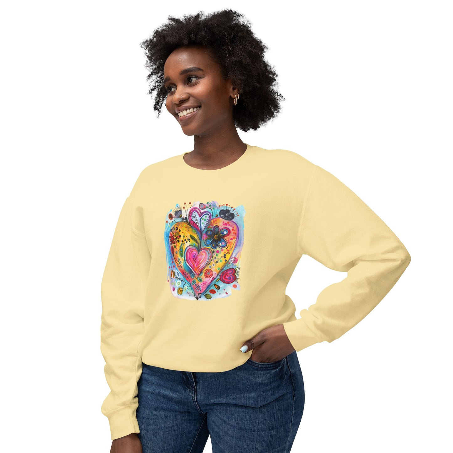 Colorful Heart Art Crewneck Sweatshirt
