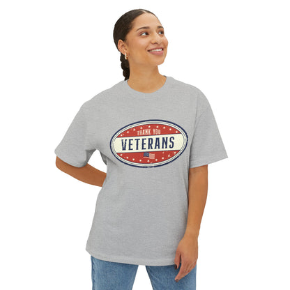 Thank You Veterans 4th of July Unisex Oversized Boxy Tee