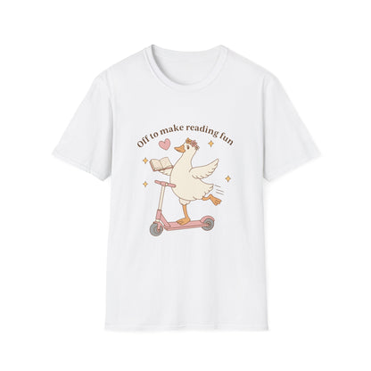 “Off to Make Reading Fun” Cute Graphic Tee