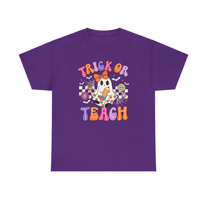 Trick or Teach Halloween Unisex Heavy Cotton Tee