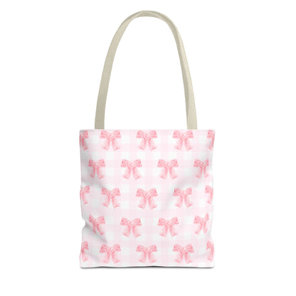 Girlie Pink Coquette Bow Tote Bag