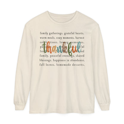 Thankful Thanksgiving Unisex Garment-dyed Long Sleeve T-Shirt