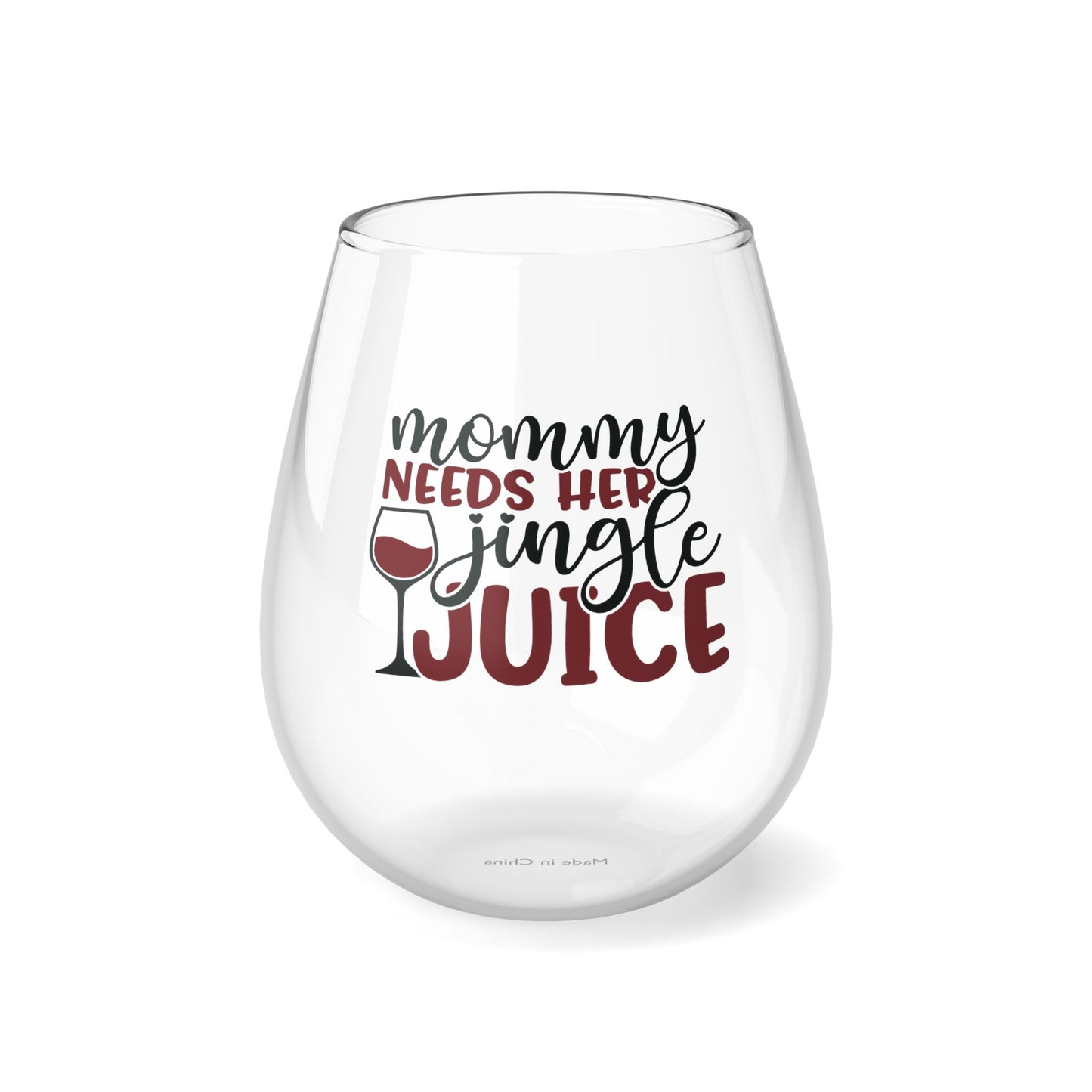 Mommy Needs Her Jingle Juice Stemless Wine Glass, 11.75oz