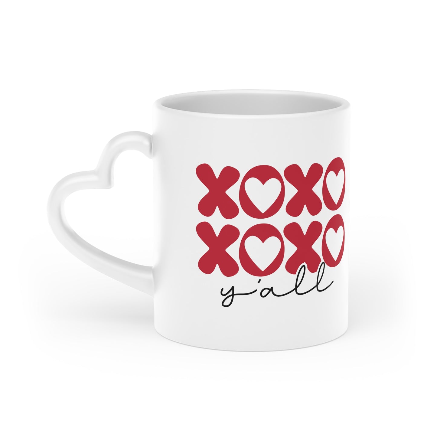 XOXO Y'all Heart-Shaped Valentine's Mug