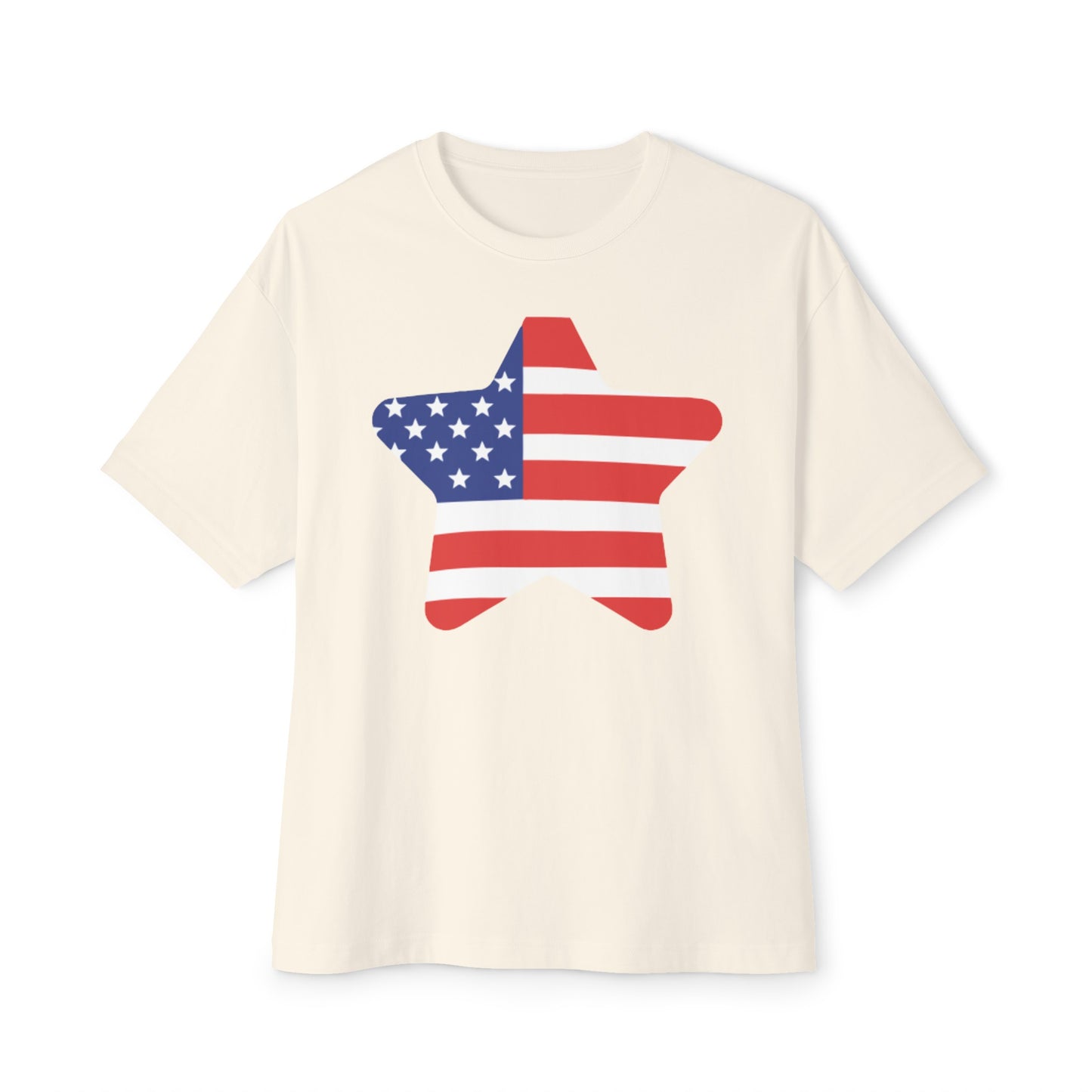 Stars and Stripes 4th of July Unisex Oversized Boxy Tee