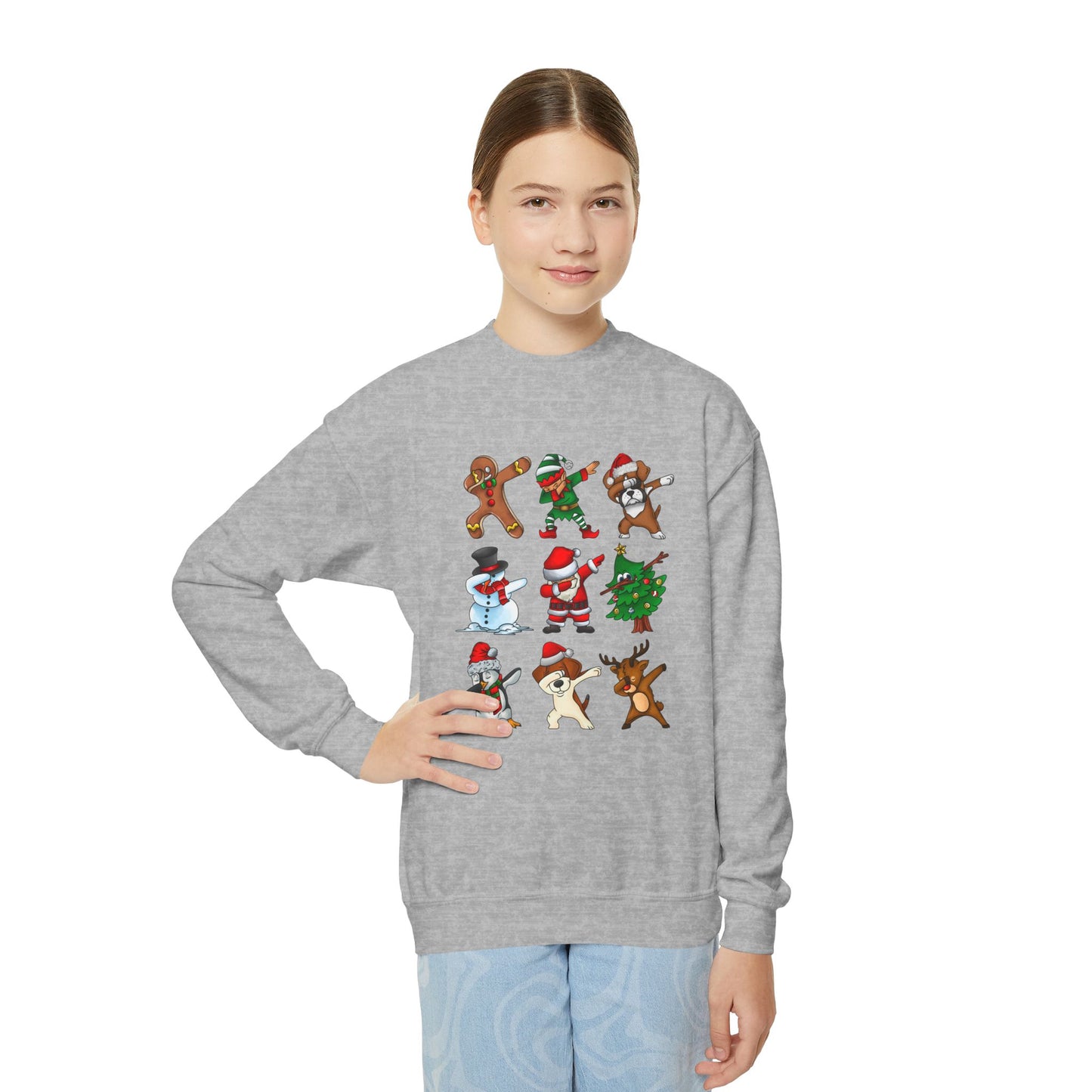 Dabbing Christmas Youth Crewneck Sweatshirt