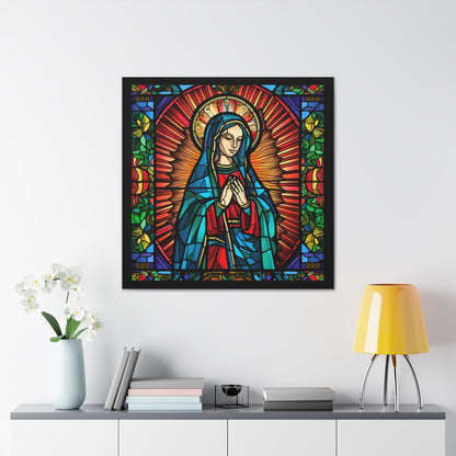 Faux Stained Glass Virgin Mary Canvas Gallery Wraps