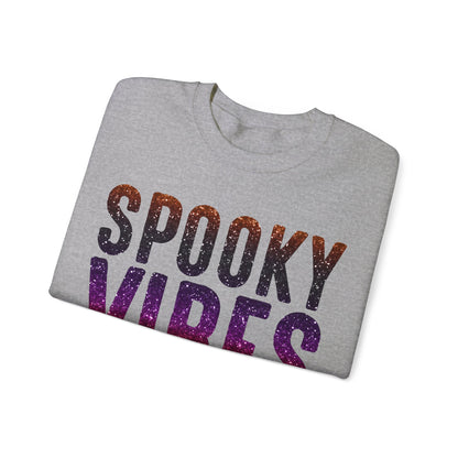 Spooky Vibes Glitter Halloween Sweatshirt