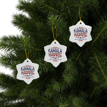 Kamala Harris Ceramic Ornaments, 2-Side Print, (1pc, 3pcs, 5pcs, 10pcs)