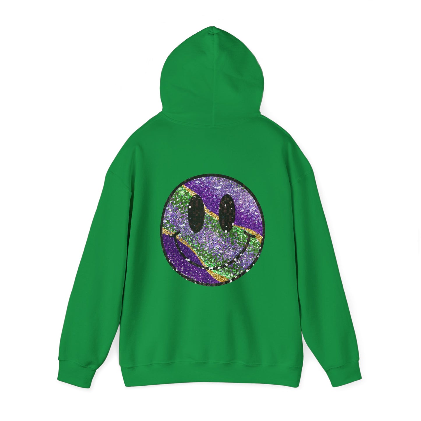 Mardi Gras LOVE Smiley Face Hoodie Sweatshirt