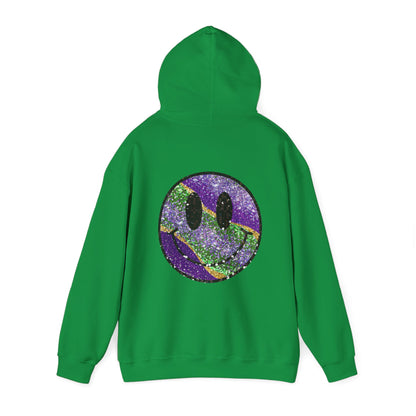 Mardi Gras LOVE Smiley Face Hoodie Sweatshirt