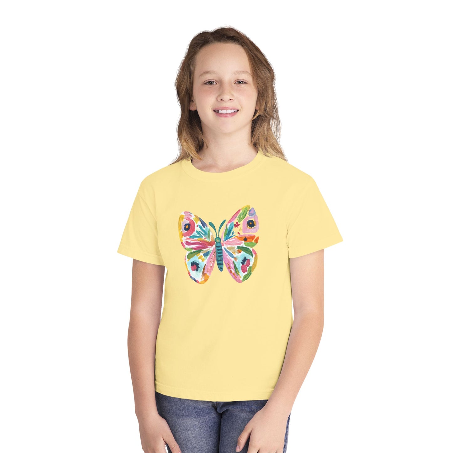 Youth Watercolor Butterfly Graphic Tee
