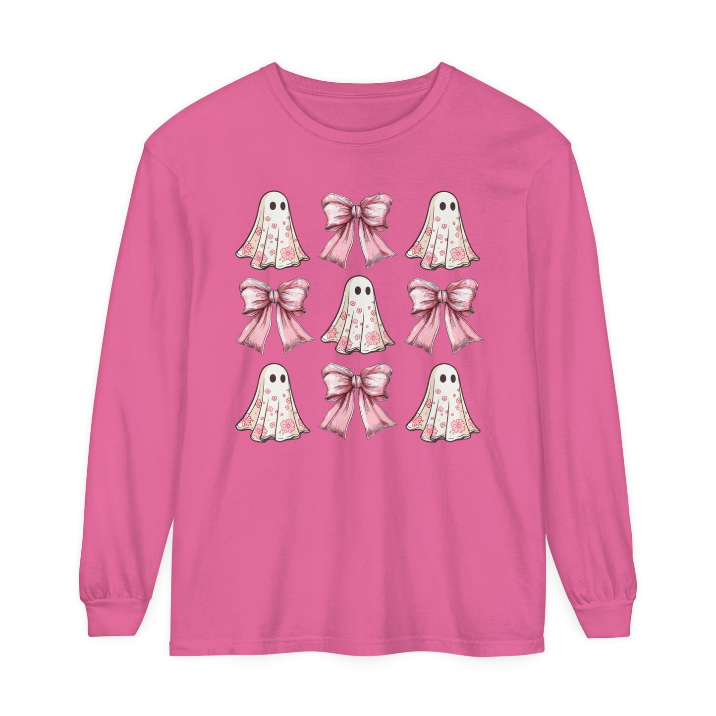 Coquette Pretty Ghost Halloween Long Sleeve T-Shirt