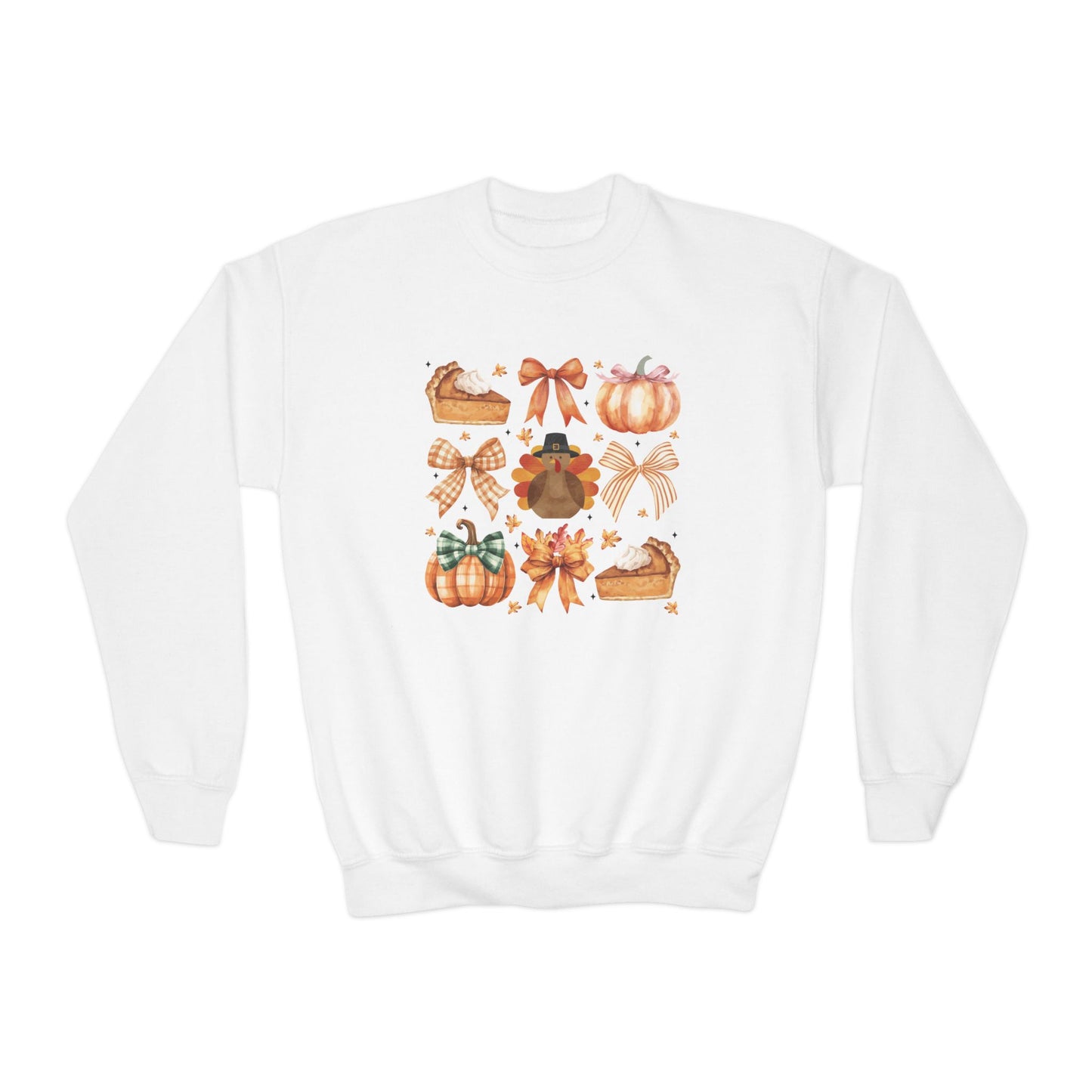 Coquette Thanksgiving Turkey Youth Crewneck Sweatshirt