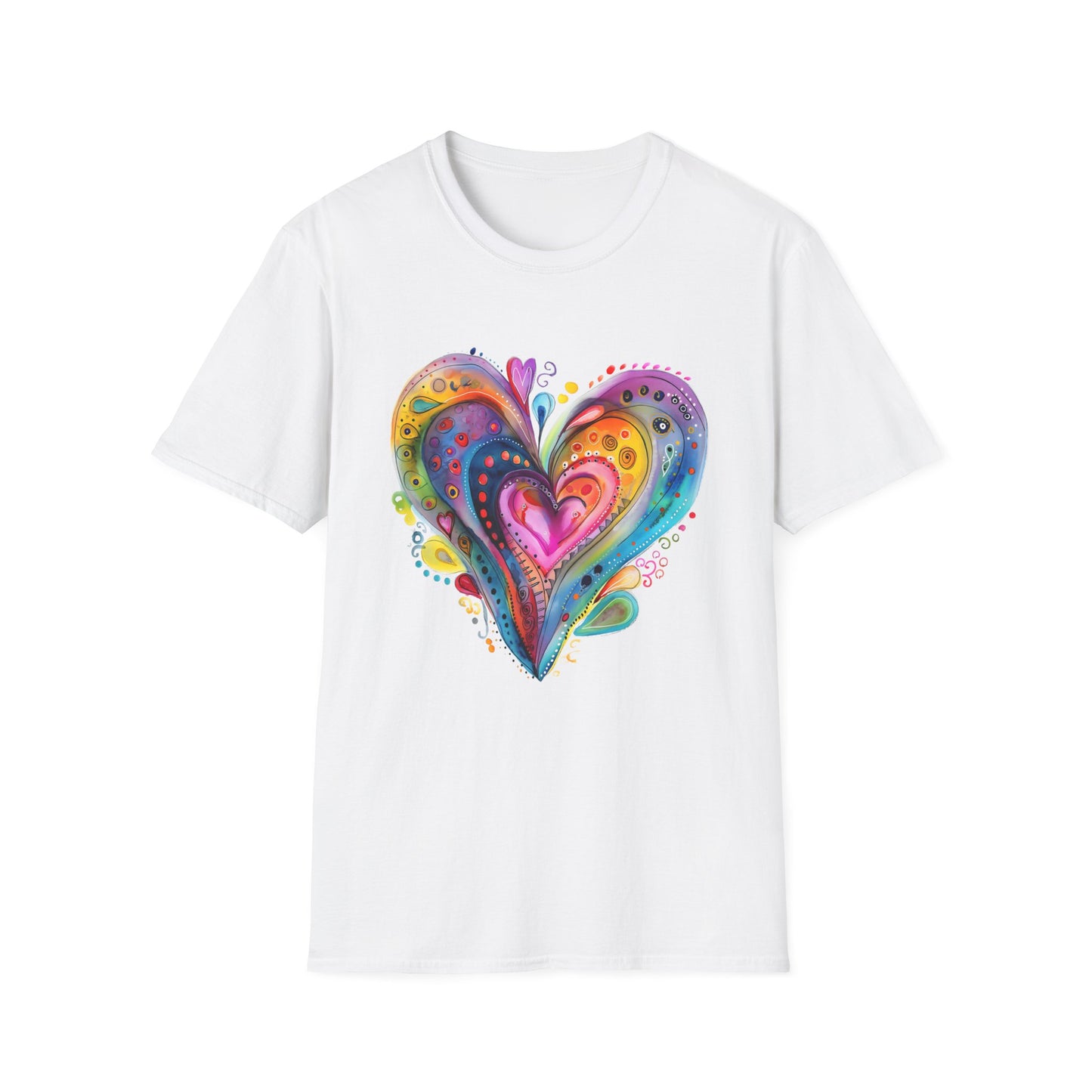 Unisex Watercolor Heart Softstyle T-Shirt