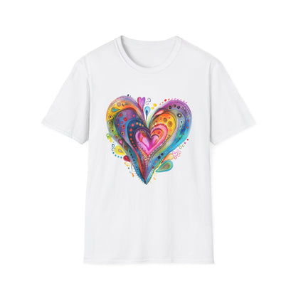 Unisex Watercolor Heart Softstyle T-Shirt