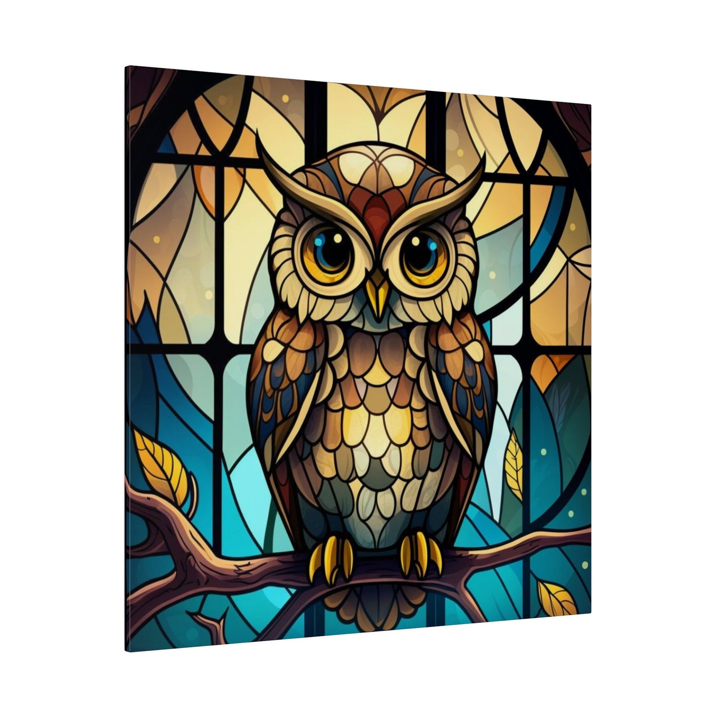 Stained Glass Owl Wall Art Matte Canvas