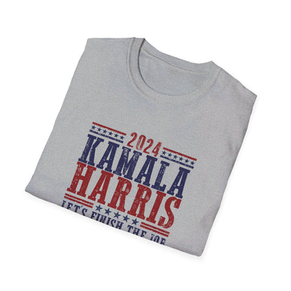 Kamala Harris Let's Finish the Job Distressed T-Shirt