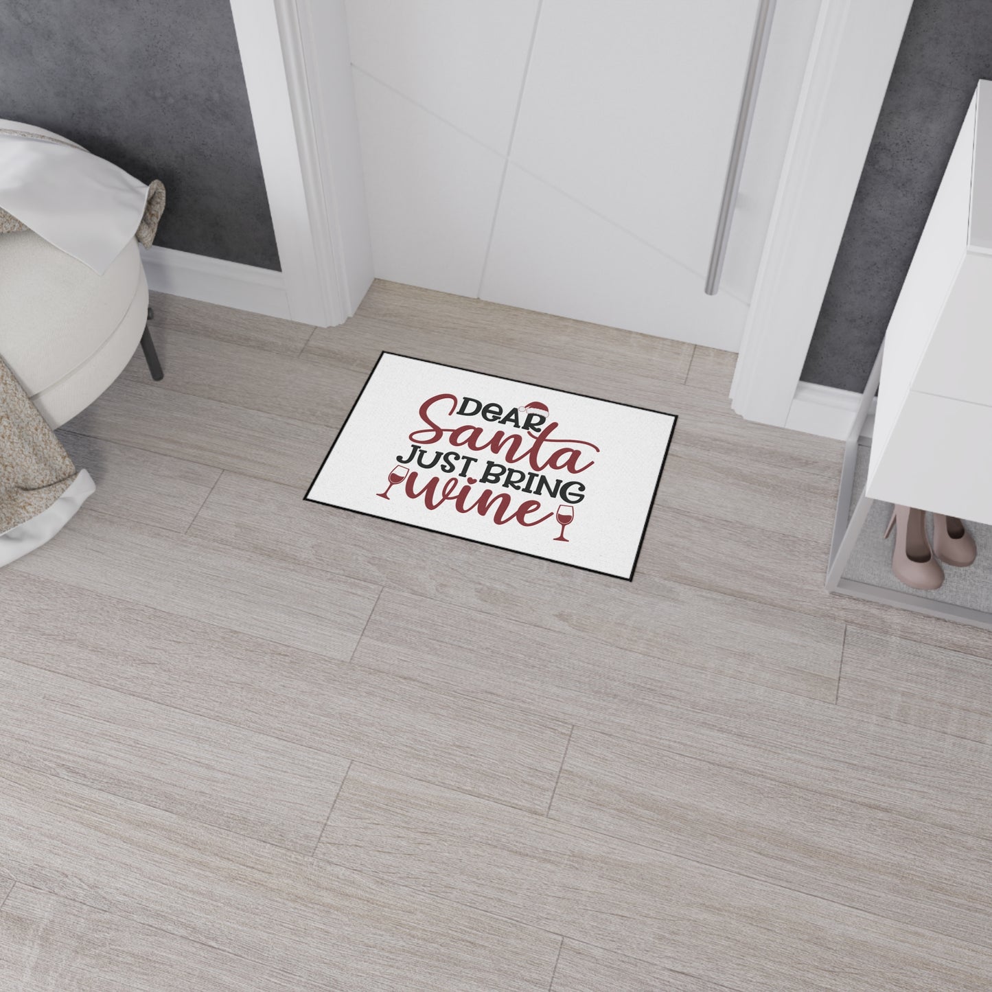 Dear Santa Just Bring Wine Heavy Duty Floor Mat