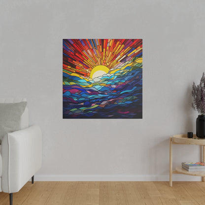 Sunrise on the Waves Wall Art Matte Canvas