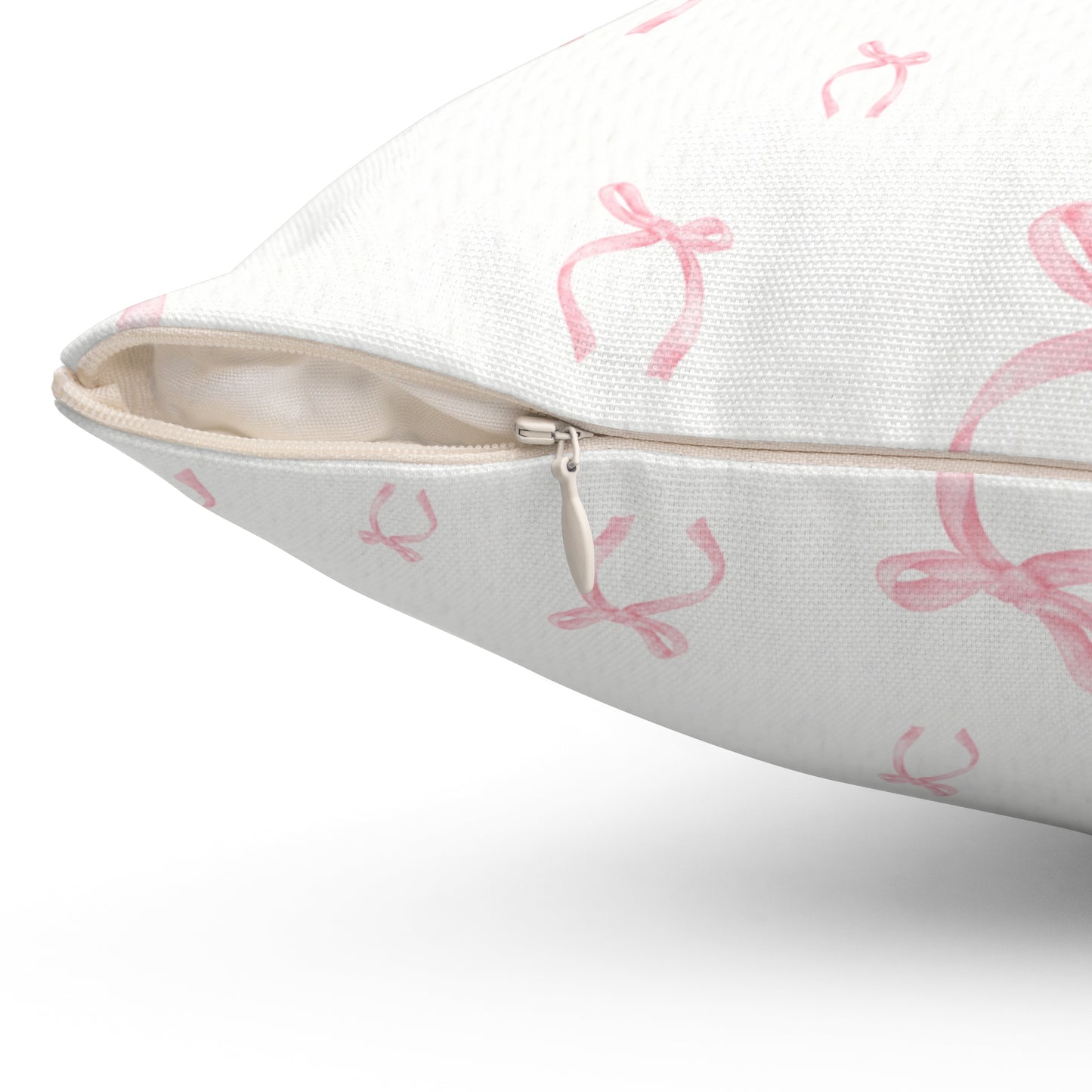 Coquette Pink Bow Square Pillow