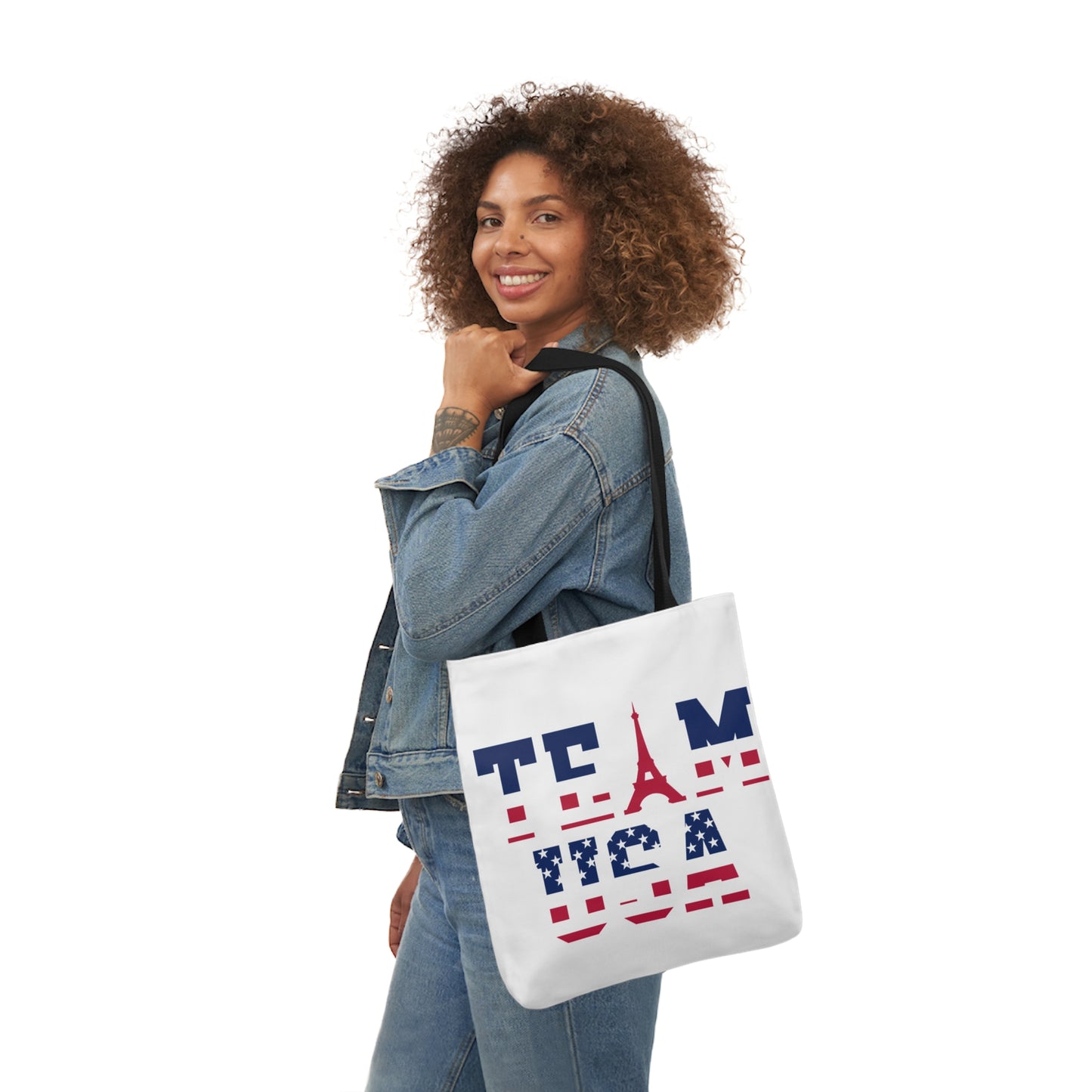 Team USA Paris Olympics Canvas Tote Bag, 5-Color Straps