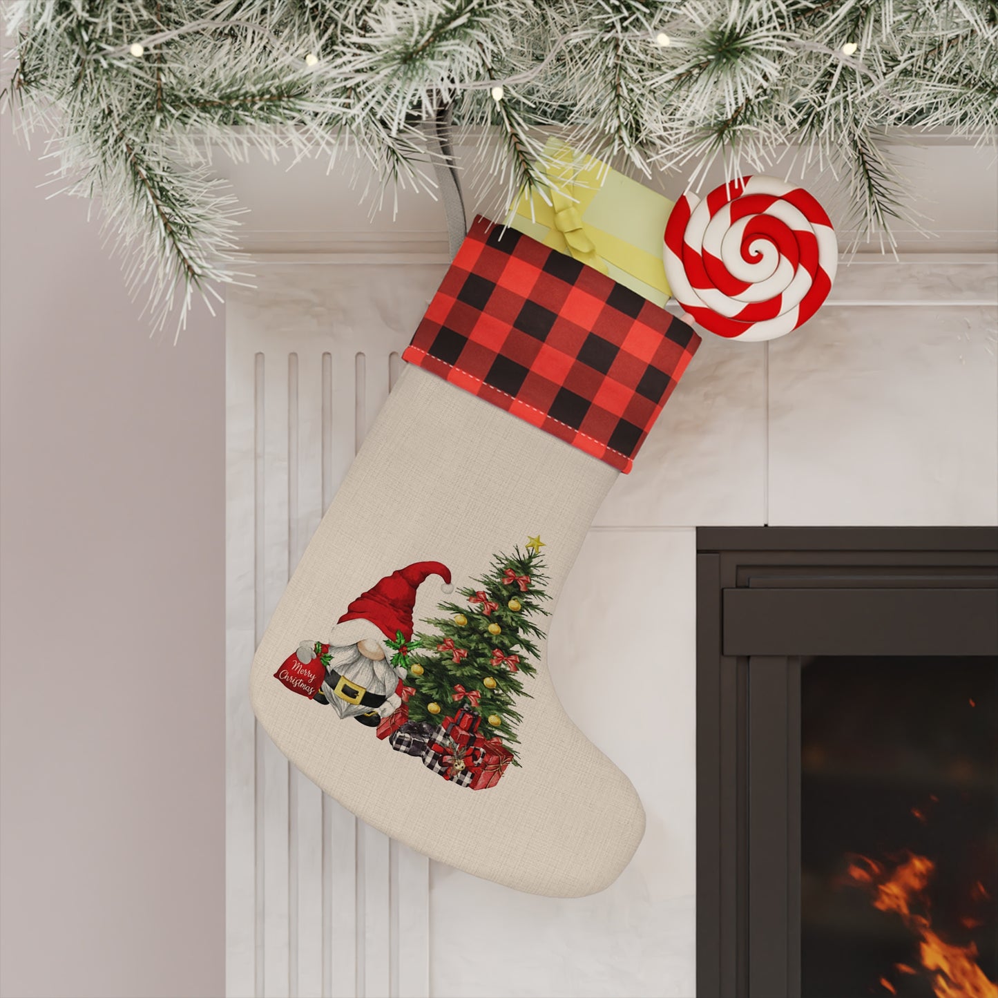 Gnome Santa Christmas Stocking