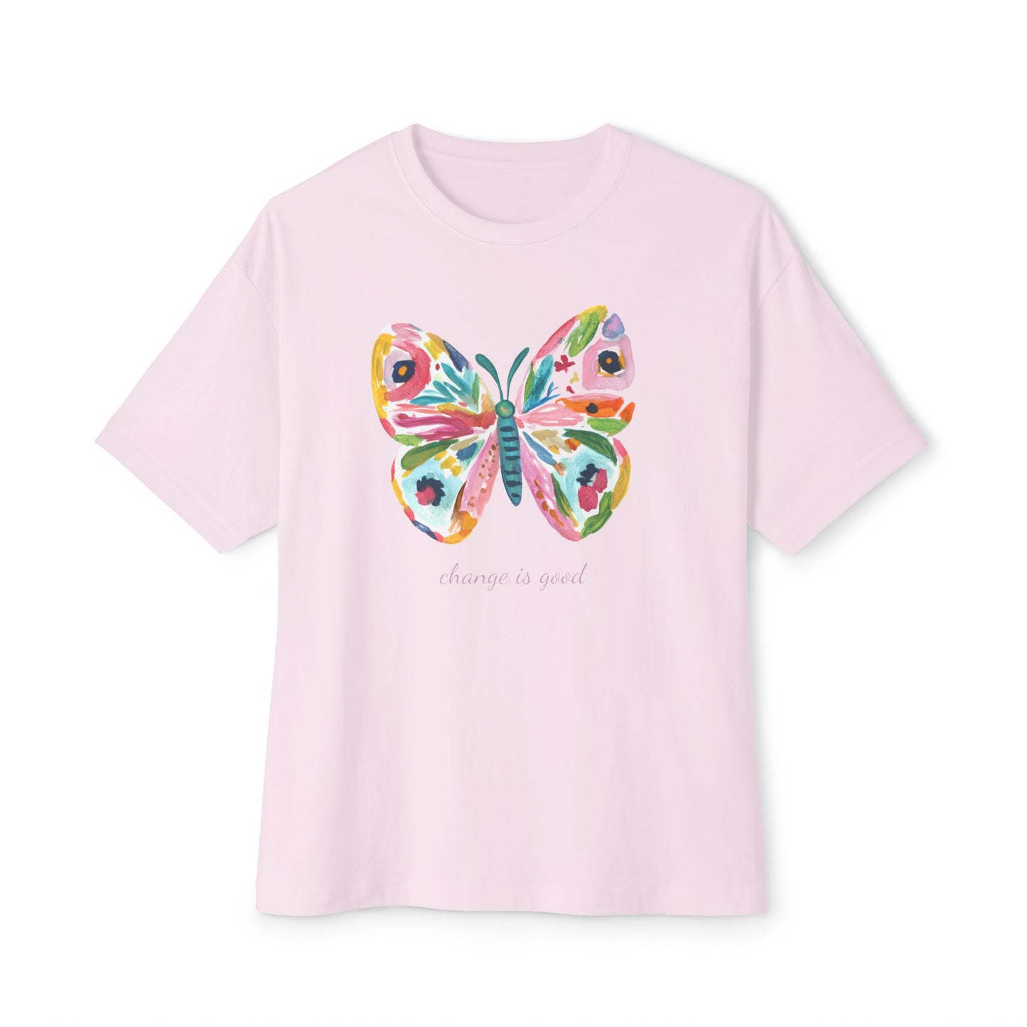 "Change is Good" Colorful Butterfly Oversized T-Shirt