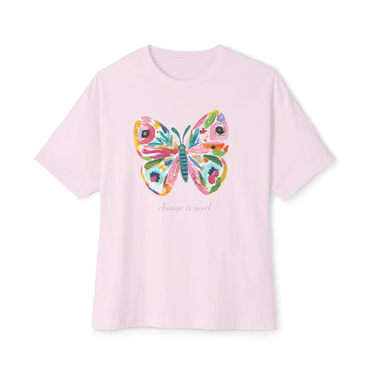 "Change is Good" Colorful Butterfly Oversized T-Shirt