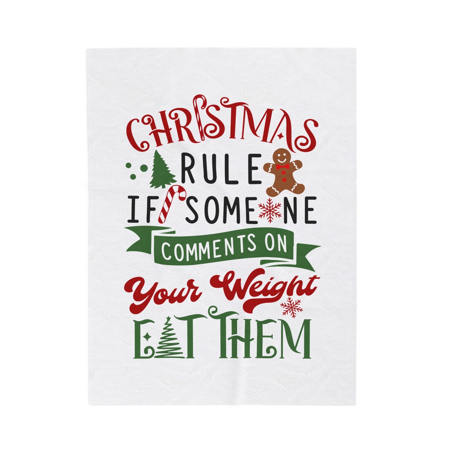 Christmas Rules Velveteen Plush Blanket