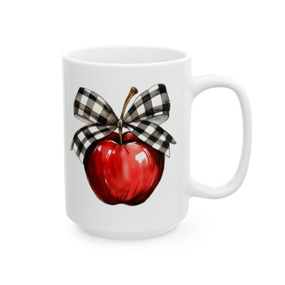 Coquette Teacher Apple Ceramic Mug, (11oz, 15oz)