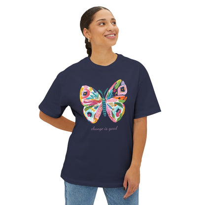 "Change is Good" Colorful Butterfly Oversized T-Shirt